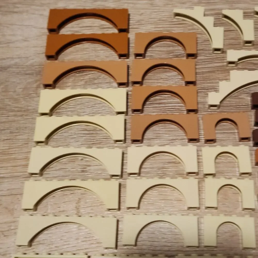 LEGO Lot of 82 TAN & BROWN Castle Arches Wall Panels Pillars Windows